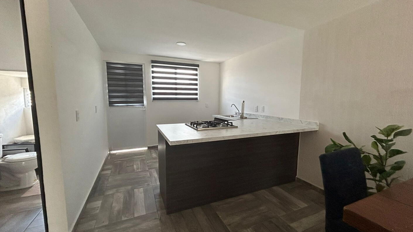 cocina de casa de modelo olivo en desarrollo residencial paseos del bosque en el estado de Aguascalientes Mexico