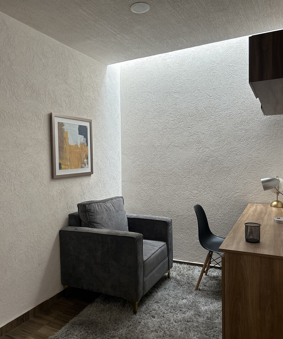 habitacion de estudio de casa de modelo cipres en desarrollo residencial paseos del bosque en el estado de Aguascalientes Mexico frindsa