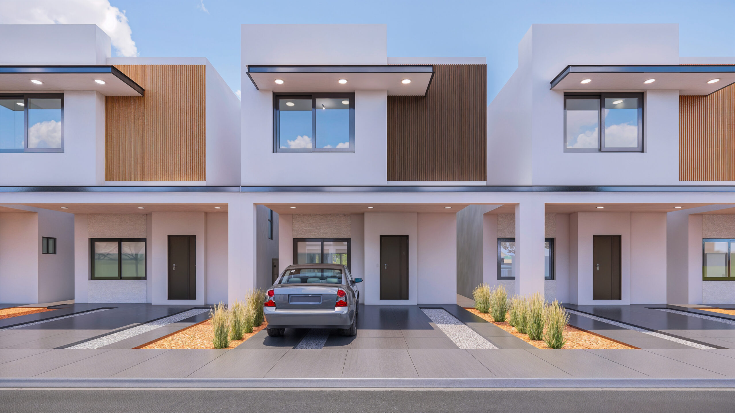 fachada de casas modelo aura de desarrollo residencial Angeles residencial en el estado de Chihuahua mexico por frindsa