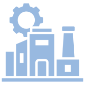 icono azul de complejo industrial