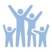 icono azul familia personas